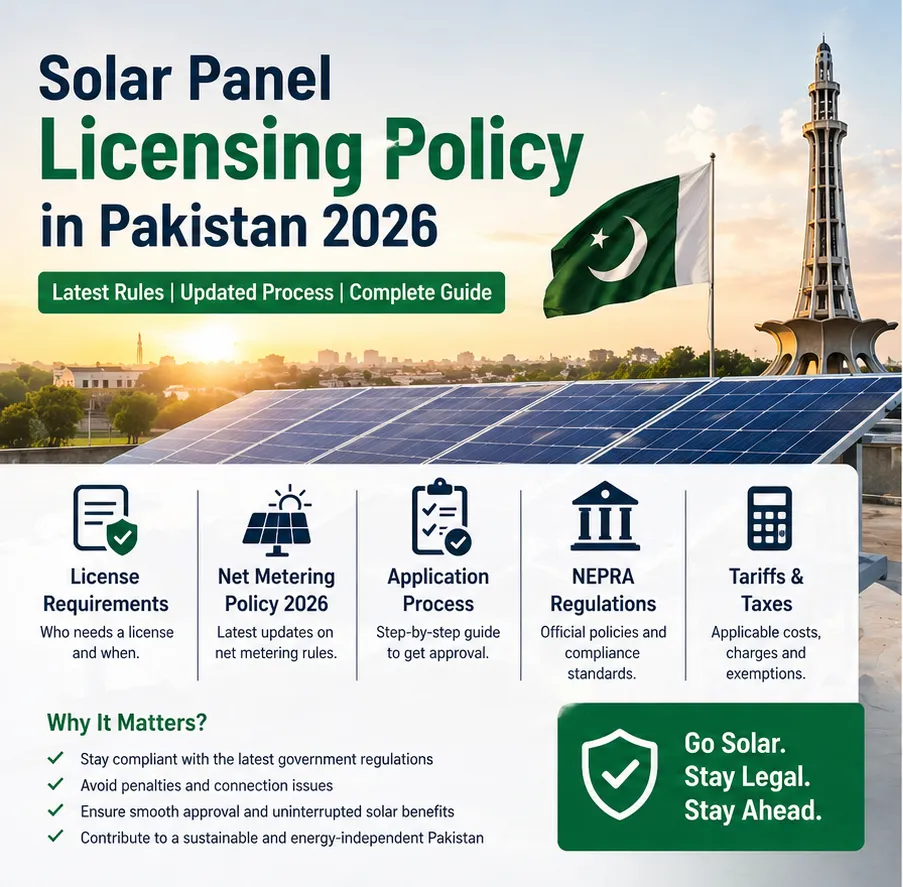Official guidelines of the Solar Panel Licensing Policy in Pakistan 2026
